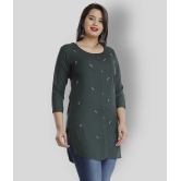 HIGHLIGHT FASHION EXPORT - Green Viscose Womens Straight Kurti ( Pack of 1 ) - XXL