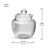 Treo By Milton Pot Jar With Glass Lid, 1 Piece, 1450 ml, Transparent | Air Tight | Storage Jar | Kitchen Organiser | Modular | Dishwasher Safe - Transparent