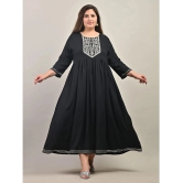 Swasti - Black Cotton Blend Womens Anarkali Kurti ( Pack of 1 ) - None