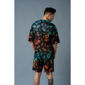 BAD Printed Gradient Polyester Co-ord Set for Men 4XL