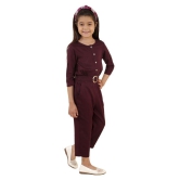 Kids Cave - Rosewood Rayon Girls Jumpsuit ( Pack of 1 ) - None