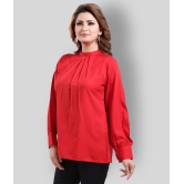 Meher Impex - Red Crepe Womens Straight Kurti ( Pack of 1 ) - S