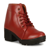 Commander Shoes - Red Womens Ankle Length Boots - None