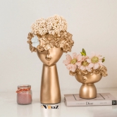 Adorable Tiara Vases-Stone Grey / Resin | Matt Finish / Set of 2 : H: 12 / H: 5  | L: 6 | W: 5 (inch)