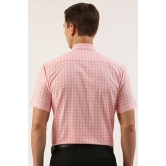 Men Pink Regular Fit Formal Half Sleeves Formal Shirt