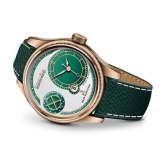 DoubleRun Green Leather Analog Mens Watch