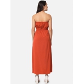 ALL WAYS YOU - Fluorescent Orange Polyester Womens Side Slit Dress ( Pack of 1 ) - None