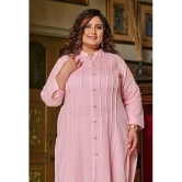 PrettyPlus by Desinoor.com Linen Solid Front Slit Womens Kurti - Pink ( Pack of 1 ) - None