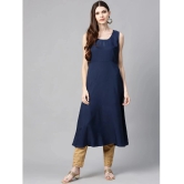 Juniper Chanderi Solid Anarkali Womens Kurti - Indigo ( Pack of 1 ) - None