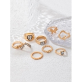 Scintillare by Sukkhi - White Multi Finger Rings ( Pack of 9 ) - None