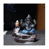 Craftam Polyresin Ganesha Smoke Backflow Incense Holder with 20 Smoke Scented Conical Incenses