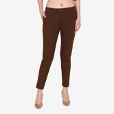 Women's Cotton Formal Trousers - Brown Brown M