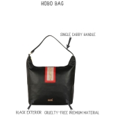 Enoki - Black Faux Leather Hobo Bag - Black