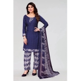 Anand Unstitched Crepe Printed Dress Material - Blue ( Pack of 1 ) - Blue