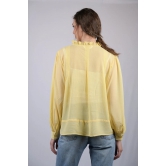 Yellow High Neck Full Sleeve  Regular Top (OTL-TPS1022)-Yellow / XS