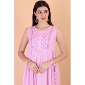 Glomee - Pink Viscose Women's Nayra Kurti ( Pack of 1 ) - None