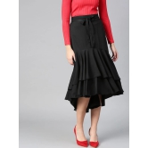 Black Ruffled Layered A-line Skirt