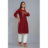 SIPET - Maroon Straight Rayon Women''s Stitched Salwar Suit ( Pack of 1 ) - None