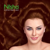 Nisha Creme Hair Color Natural Brown 40g Pack of 6, Permanent Hair Color for Women Men, No Ammonia, 100% Grey Coverage