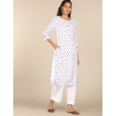 Karigari - White Rayon Women's Straight Kurti ( Pack of 1 ) - None