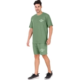 London Hills Cotton Blend Casual Round Neck Co-ord Set for Mens Half Sleeve Oversized T-Shirt and Shorts, Printed Casual Sleepwear & Loungewear Nightdress Night Suits Set