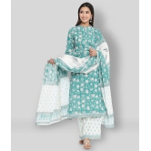 KIPEK - Green Straight Cotton Womens Stitched Salwar Suit ( Pack of 1 ) - XL