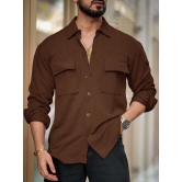 Elliot Cargo Knit Brown Lycra Shirt-S / Brown