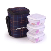 Oliveware - Glass Lunch Box 3 - Container ( Pack of 1 )