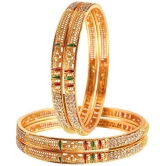 Jewar Mandi - Gold Bangle Set ( Pack of 1 ) - None