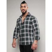 Green Checkered Casual Shirt Green 5XL