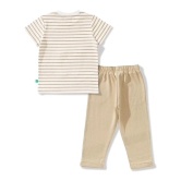 Juscubs Off White Cotton Baby Boy T-Shirt & Trouser ( Pack of 1 ) - None