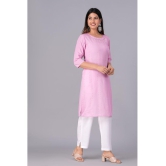 Doriya Cotton Blend Embroidered Kurti With Palazzo Women's Stitched Salwar Suit - Pink ( Pack of 1 ) - None