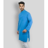 DESHBANDHU DBK - Blue Cotton Mens Regular Kurta ( Pack of 1 ) - None