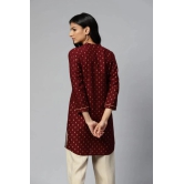 HIGHLIGHT FASHION EXPORT - Maroon Rayon Womens Straight Kurti ( Pack of 1 ) - None