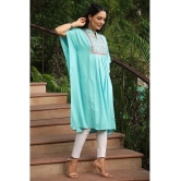 Juniper - Light Blue Rayon Flex Womens Kaftan Kurti ( Pack of 1 ) - None