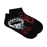 BALENZIA X GAME OF THRONES HOUSE TARGARYEN Ankle Length/Lowcut Socks for Men (Free Size) (Pack of 2 Pairs/1U)Black-Stretchable from 25 cm to 33 cm / 2 N / Black