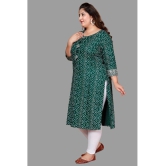 miravan Rayon Printed Straight Womens Kurti - Green ( Pack of 1 ) - None