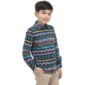 JusCubs Boys Loop Knitted Toddlers All Over Print Shirt - Navy Blue (Pack of 1) - None