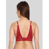 ILRASO - Maroon Lace Removable Padding Womens Bralette Bra ( Pack of 1 ) - None