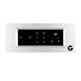 L&G 6M Smart Touch Switch Board | Dimmer Switch Phase Cut Technology | German Technology Meets Indian Standards (Size: 6M- 220 X 90 X 45 Mm)-White / Glass