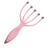 Scalp Massager Tool Protable Handheld Five Fingers Claw Steel Ball Relaxation Head Massager For Home Office Travel (Pink)  by Ruhi Fashion India