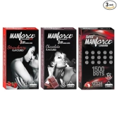 MANFORCE Combo Pack (StrawberryChocolate & Litchi Flavoured) Condom (Set of 3 30 Sheets)