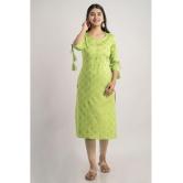 MAUKA - Green Rayon Womens Straight Kurti ( Pack of 1 ) - None