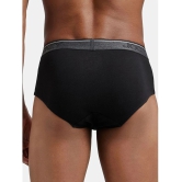 Jockey 8037 Men Super Combed Cotton Solid Brief with Ultrasoft Waistband - Black (Pack of 2) - None