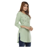 JC4U - Green Rayon Womens Straight Kurti ( Pack of 1 ) - L