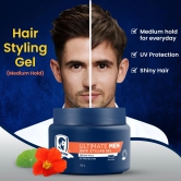 Ultimate Men Hair Styling Gel Medium Hold With UV Protection For Shiny Hair (100 GM)