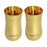 A & H ENTERPRISES - Brass Glasses Set 300 ml ( Pack of 2 ) - None