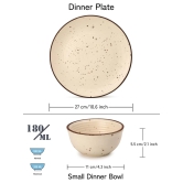 Bodhi House Handcrafted Stoneware Ceramic Dinner Set, Serving for 2, Microwave and Dishwasher Safe, Bone-ash Free, Crockery Set for Dining and Gifting, Pack of 4, Beige