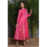 Juniper Chanderi Embellished A-line Womens Kurti - Pink ( Pack of 1 ) - None