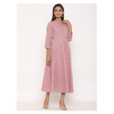 miravan Pink Cotton Anarkali Kurti - 3XL